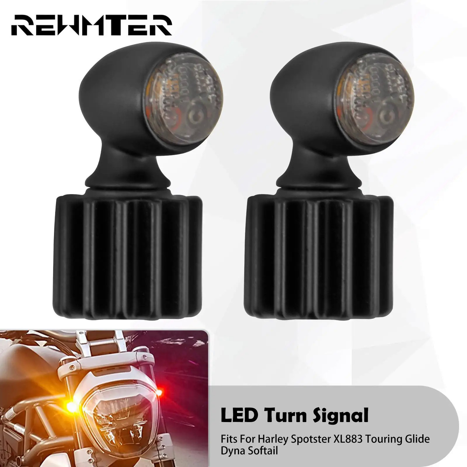 2023 Phổ Xe Máy LED Mini Phanh Tín Hiệu Lần Lượt Ánh Sáng Phía Trước Phía Sau Chạy Đèn Cho Harley Sportster 883 1200 Touring Dyna Softailqqe85
