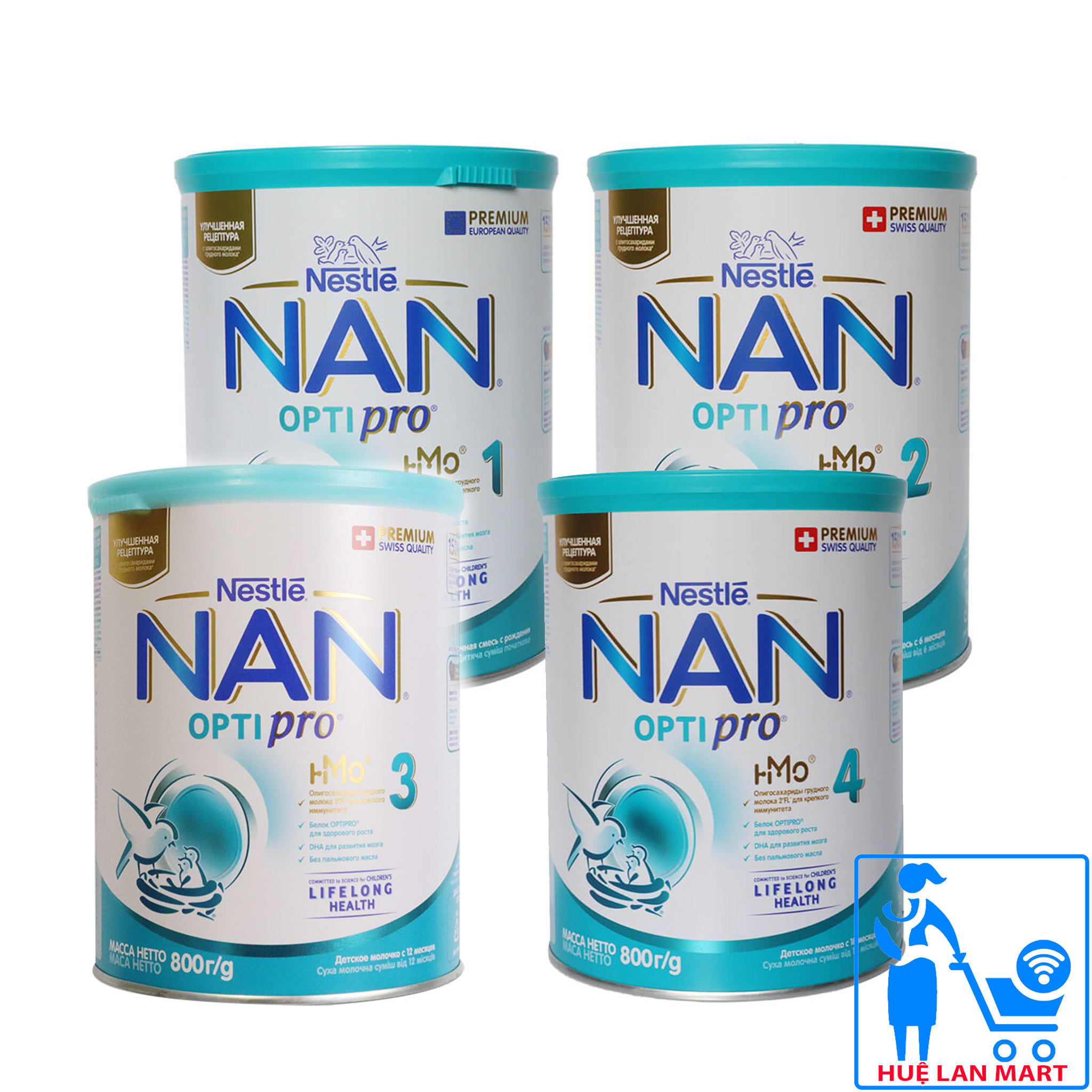 Combo 2 hộp sữa bột nan nga optipro 1/2/3/4 800g