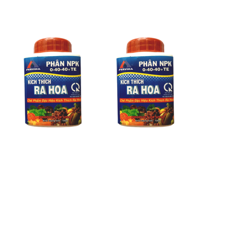 [HCM]Bộ 02 phân bón NPK hòa tan 0 -40 -40 + TE kích thích cây ra hoa đồng loạt trổ đều đẹp ra hoa trái vụ trái đều sáng bóng dùng cho hầu hết các loai cây trồng 100gr