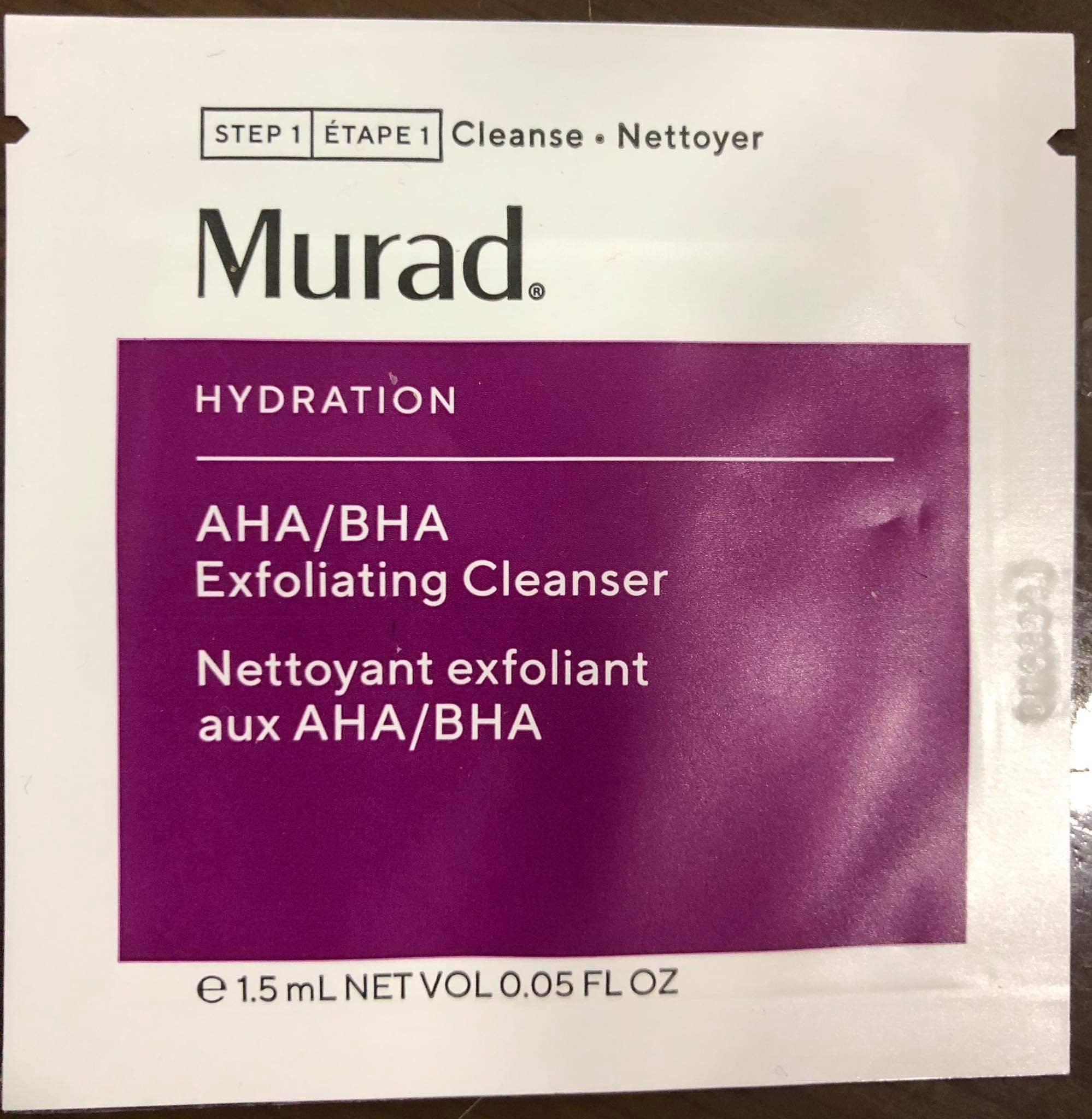 Sample sữa rửa mặt tẩy da chết aha/bha exfoliating cleanser 1.5ml mỹ