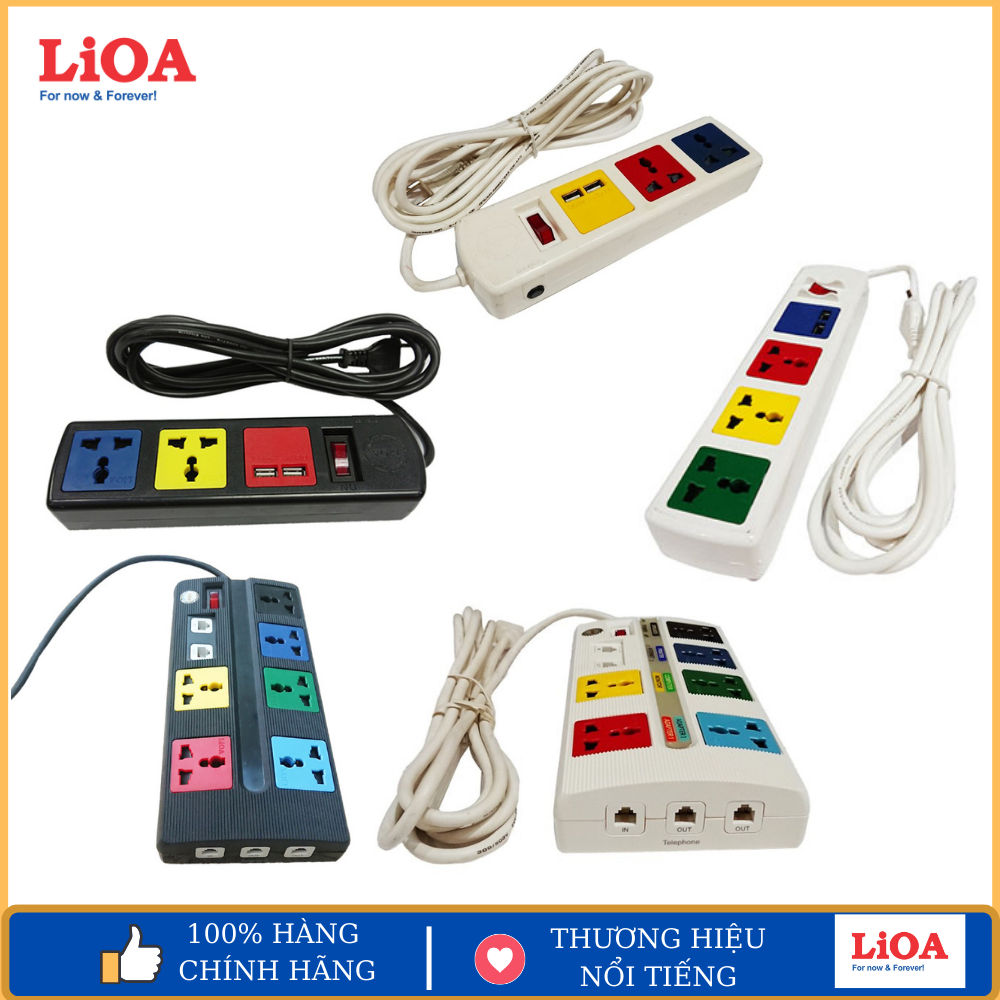 Ổ cắm điện đa năng thông minh lioa chính hãng 6office-3w / 6office-3 / 4d32wnusb / 3d32nusb / 3d32wnusb dây 3m , ổ cắm điện văn phòng