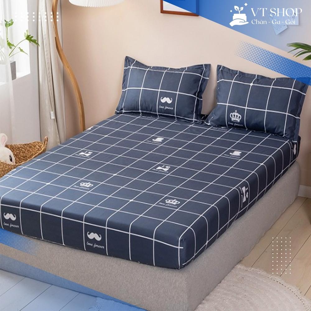 Bộ ga trải giường chất liệu Cotton poly thấm hút, thoáng mát, kích thước ga m2,/m6/m8/2m2
