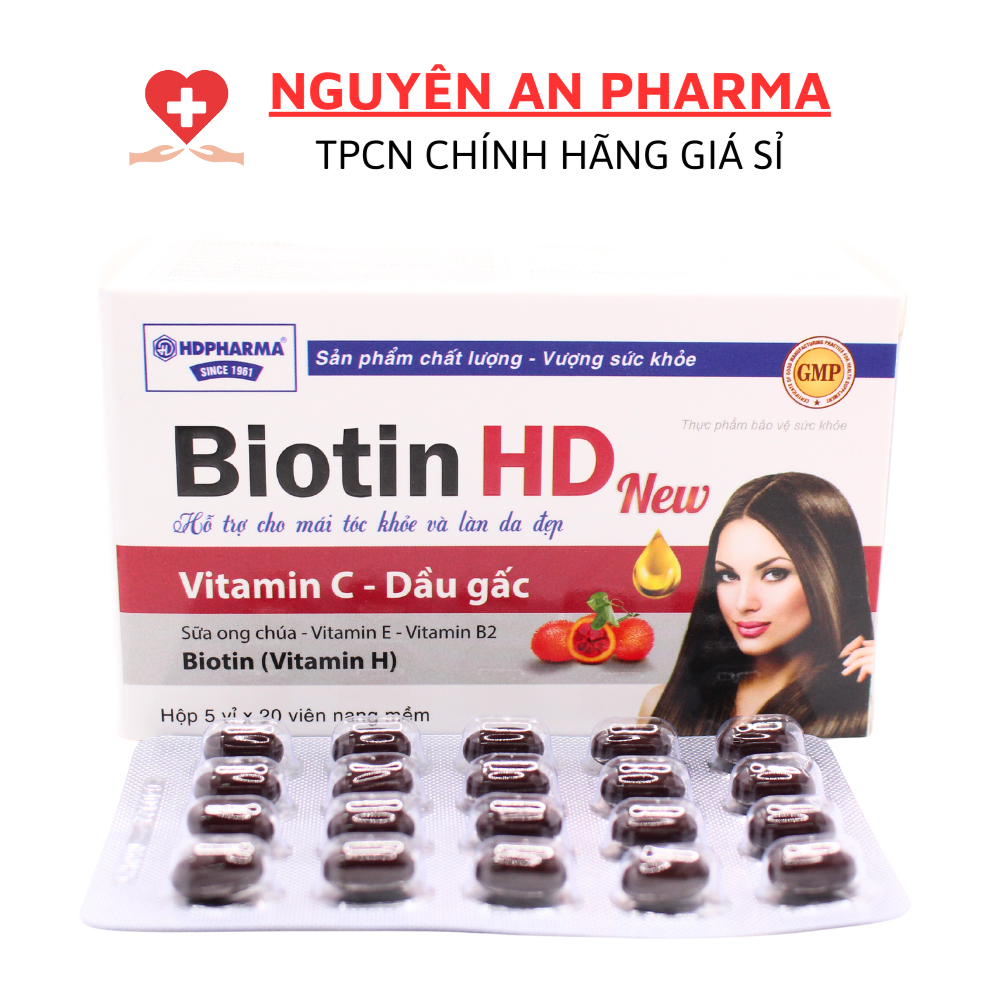 Viên uống BIOTIN HD New kích mọc tóc, giảm rụng tóc, chắc khỏe móng