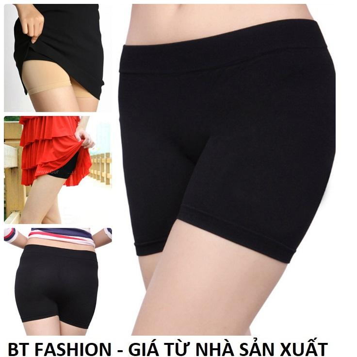 Bộ 02 Quần Đùi Lót Thun Mặc Váy, Ở Nhà  Đi Ngủ- BT Fashion (Đen + Da)