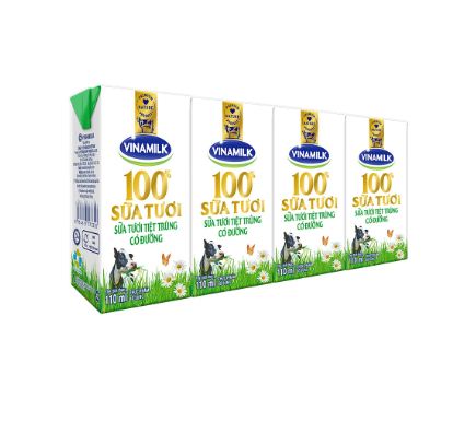 Sữa tươi tiệt trùng Vinamilk 100% Có đường , it duong, khong duong, greenfarm180ml