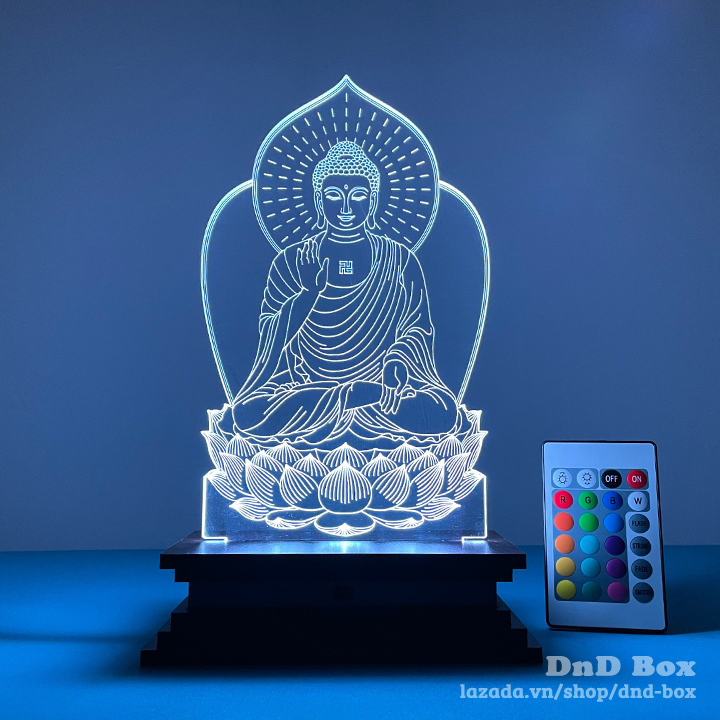 Chiêm ngưỡng đèn led 3D Phật với các họa tiết tinh tế, đầy sáng tạo, mang lại không gian sống thư thái, ấm áp và tâm linh.