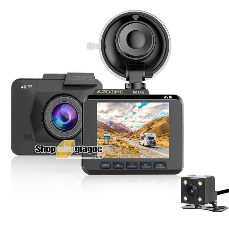 Camera hành trình gs63d m06 4k wifi có hiển thị tốc độ kèm cam lùi