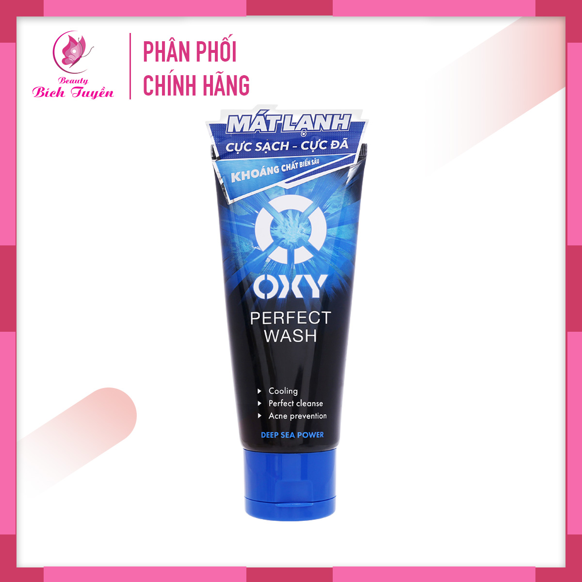 Kem Sữa Rửa Mặt OXY PERFECT WASH Cực Mát Lạnh - Sạch Bã Nhờn - Ngừa Khuẩn Mụn 100g