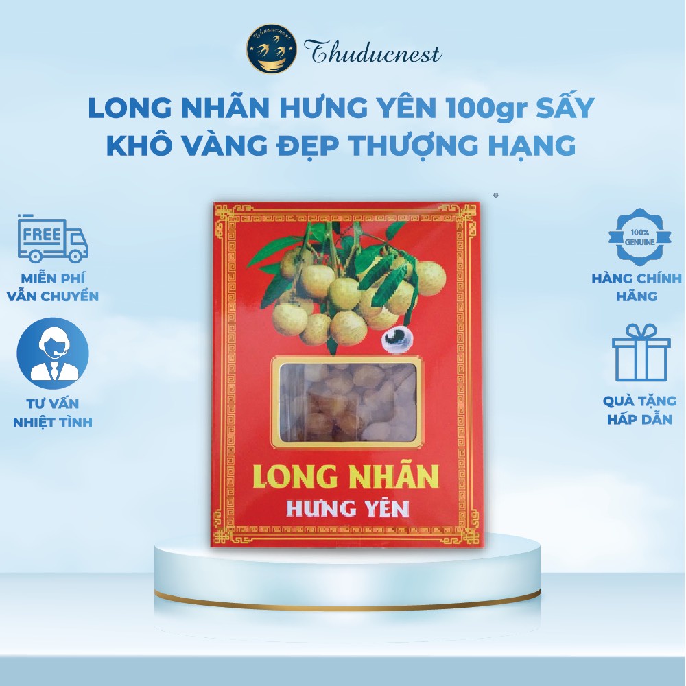 Long nhãn hưng yên 100gr sấy khô vàng đẹp thượng hạng - thuducnest