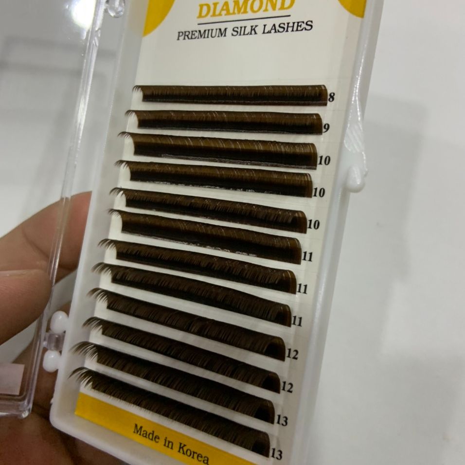 Mi nâu mix size_8-14mm dụng cụ nối mi