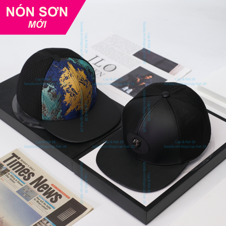 1 cặp 2 nón sơn snapback ánh kim và snapback đầu sói chính hãng hàng chuẩn tem 7 màu cao cấp mới / nón kết sơn