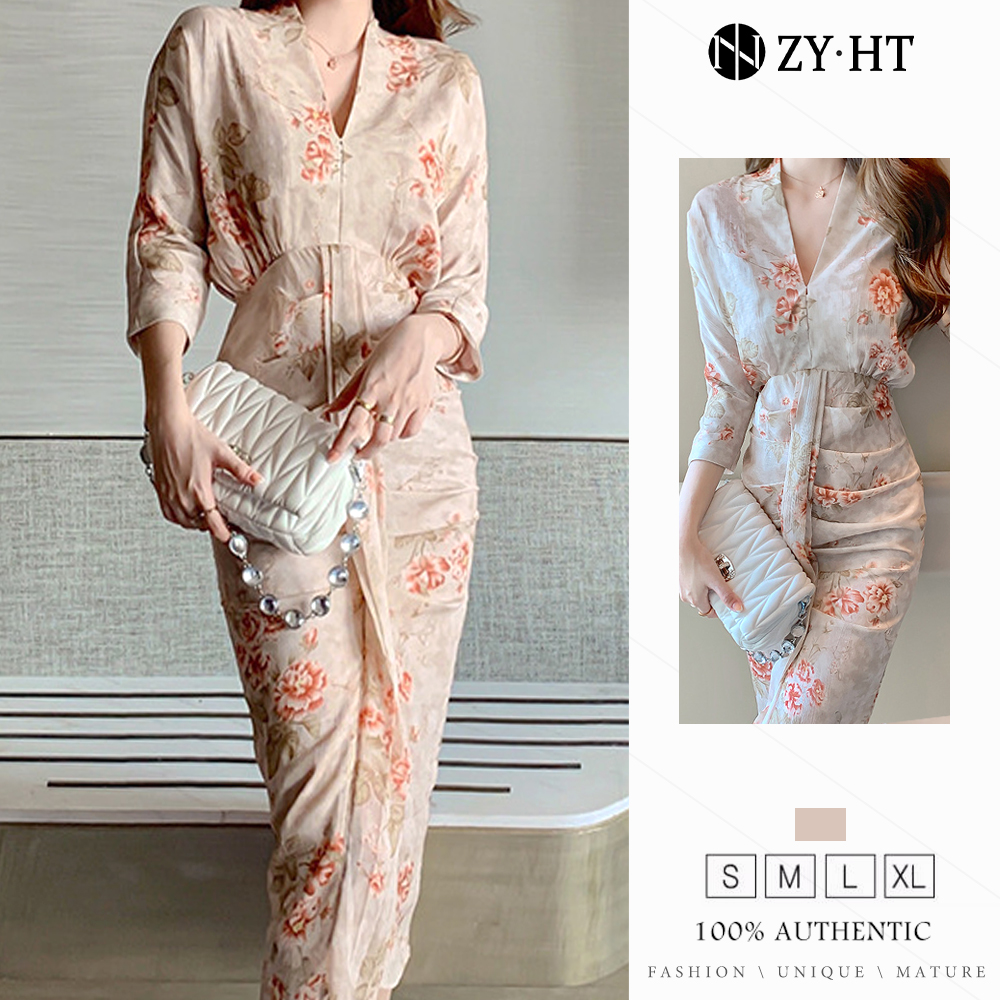 ZYHT eravogue S-XL Đầm hoa áo dài cách tân đầm dài đầm voan đầm ôm sát đầm suông đầm hàn quốc đầm cho bé gái mũm mĩm đầm thời trang đẹp đầm công sở đầm công sở 4361