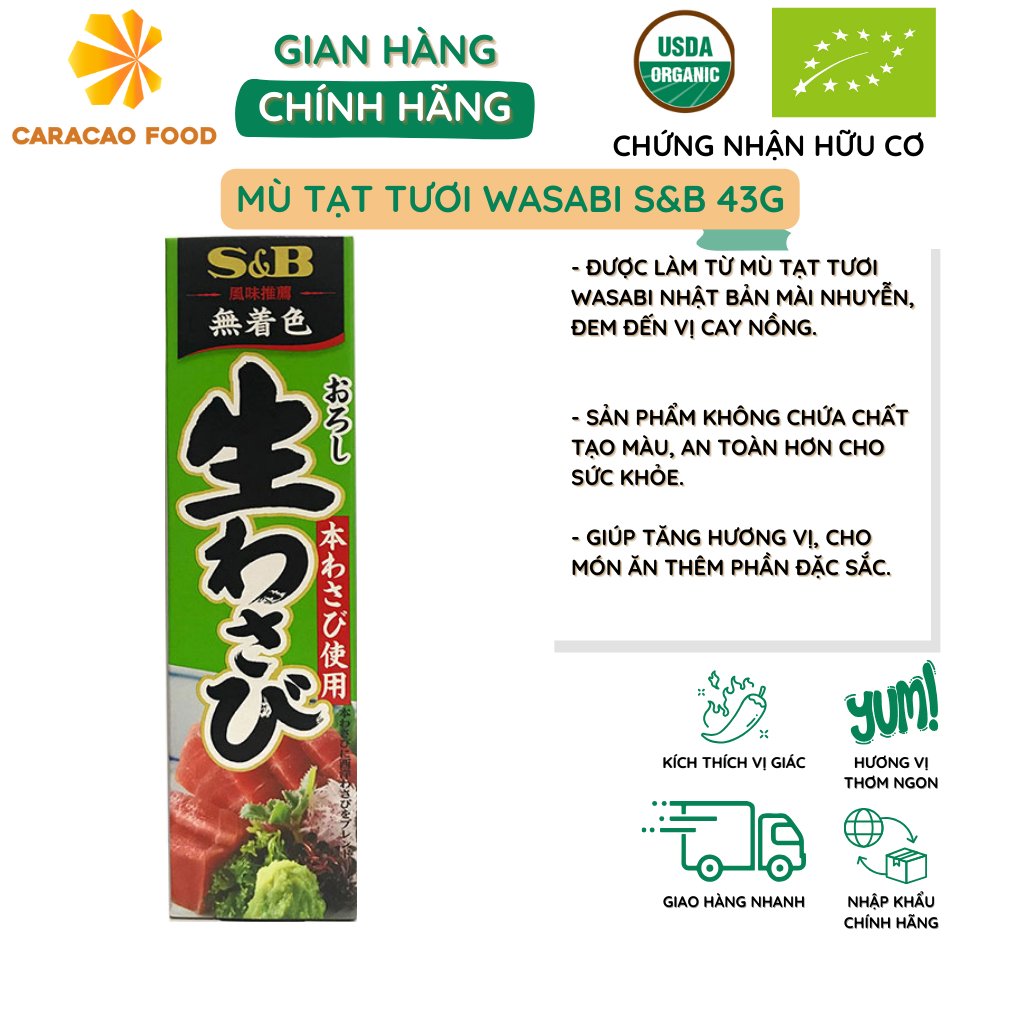 Mù tạt tươi wasabi s&b 43g - mù tạt s&b dùng ăn sushi