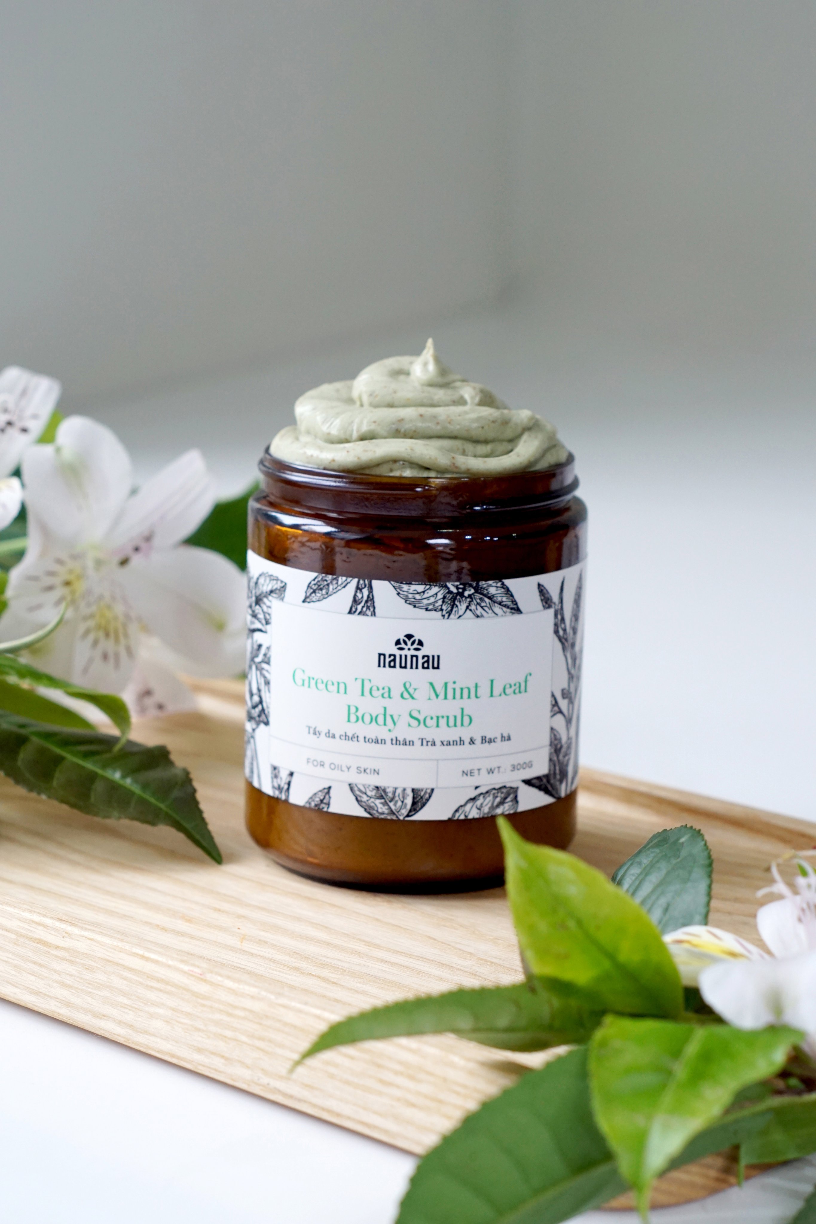 Green tea & mint leaf body scrub