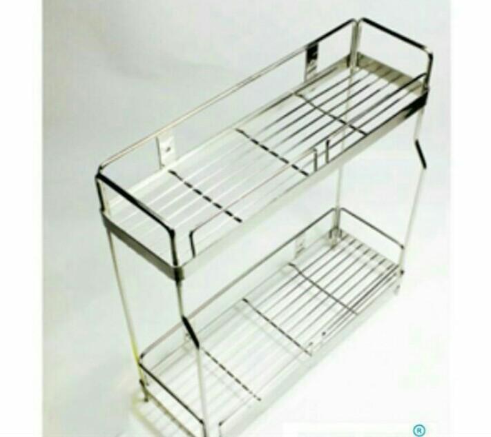 KỆ GIA VỊ 2 TẦNG INOX 304 KT 50x15x42