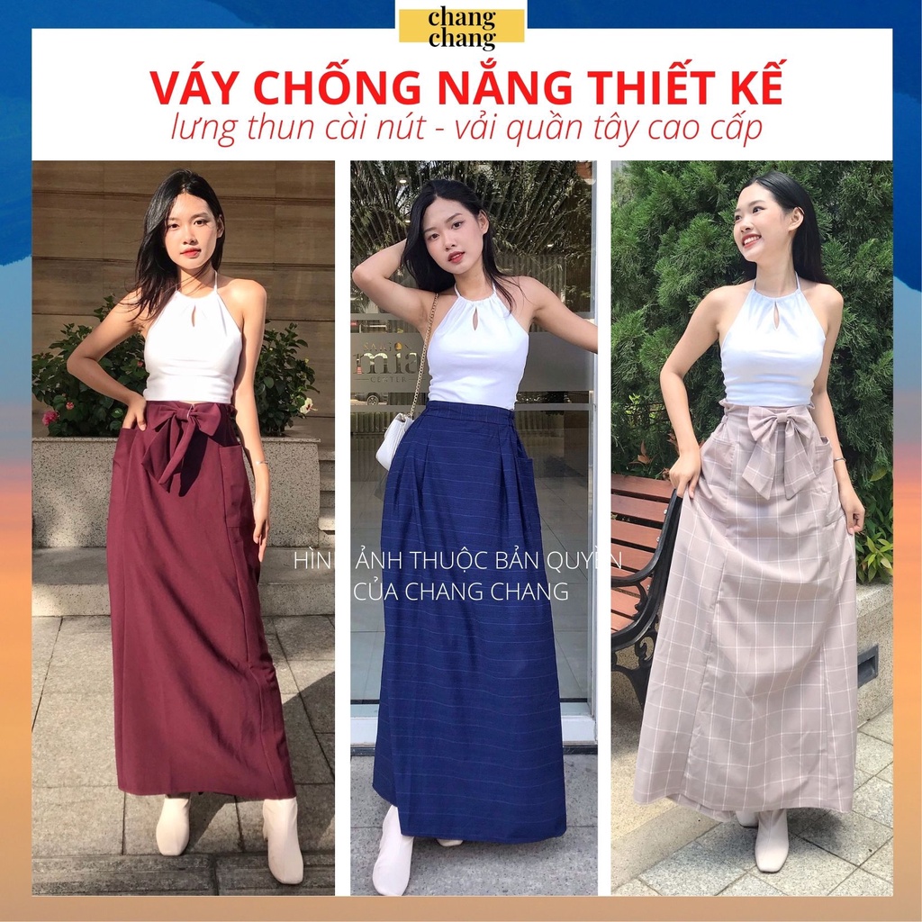 Váy Chống Nắng Lưng Thun Cài Nút CHANG CHANG