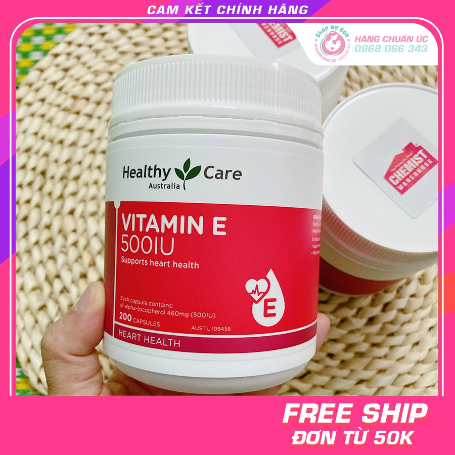 Vitamin e healthy care 500iu 200 viên - xuất xứ úc
