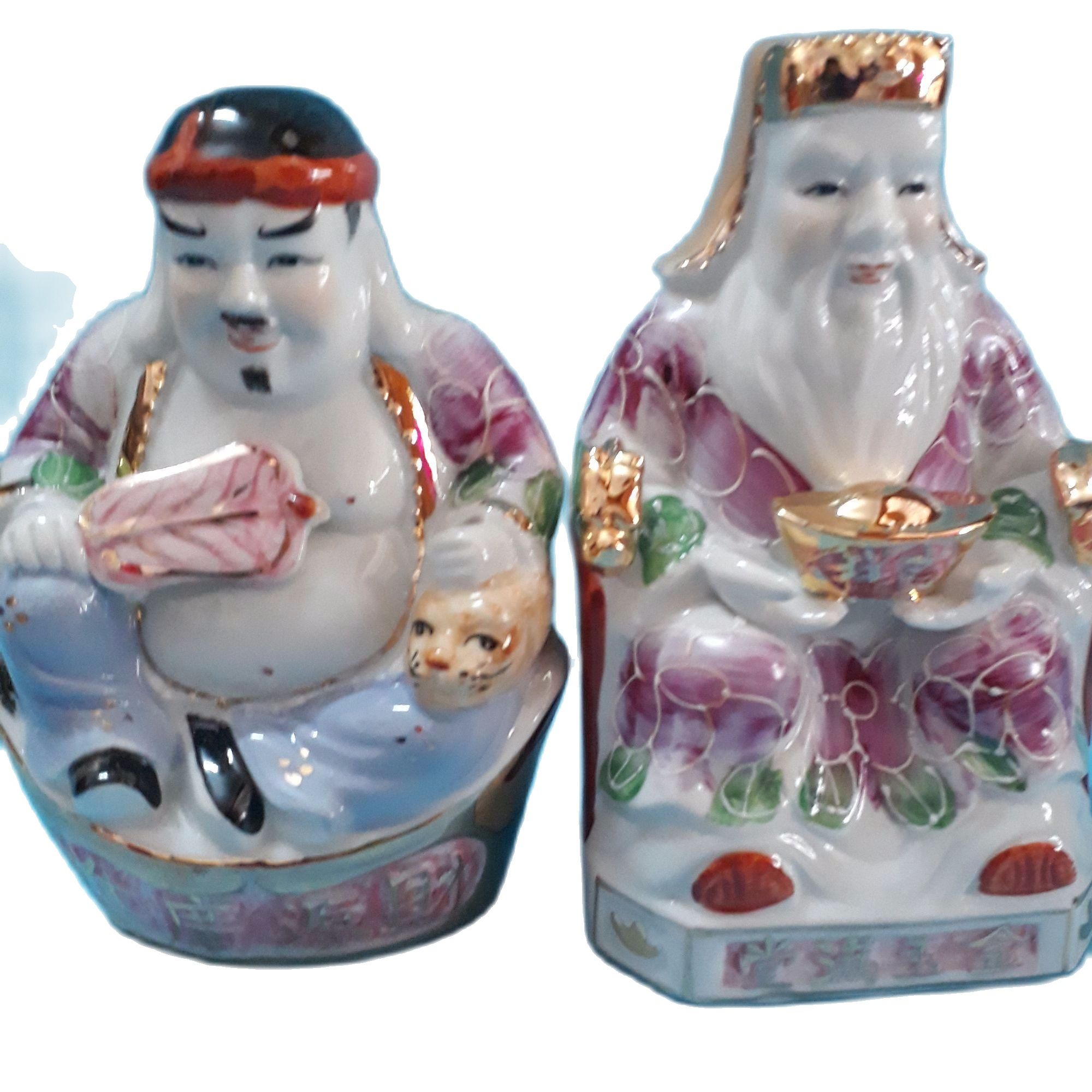 Bộ tượng Thần Tài Ông Địa sứ đẹp cao 26 cm