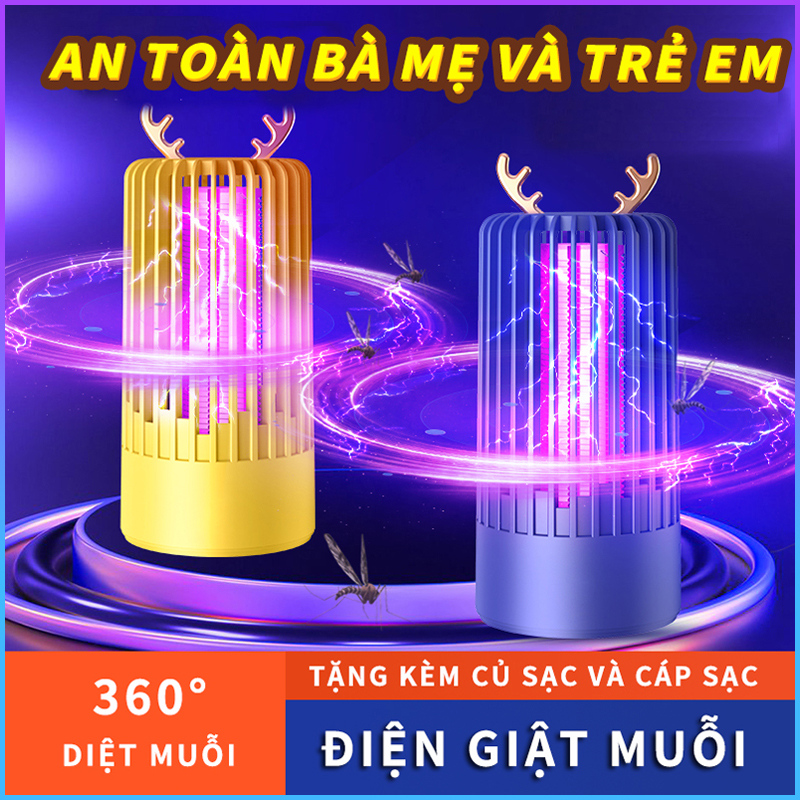 Đèn bắt muỗi,máy bắt muỗi thông minh,đèn máy diệt muỗi công nghệ đèn led tím mô phỏng hơi thở con người,cắm cổng USB