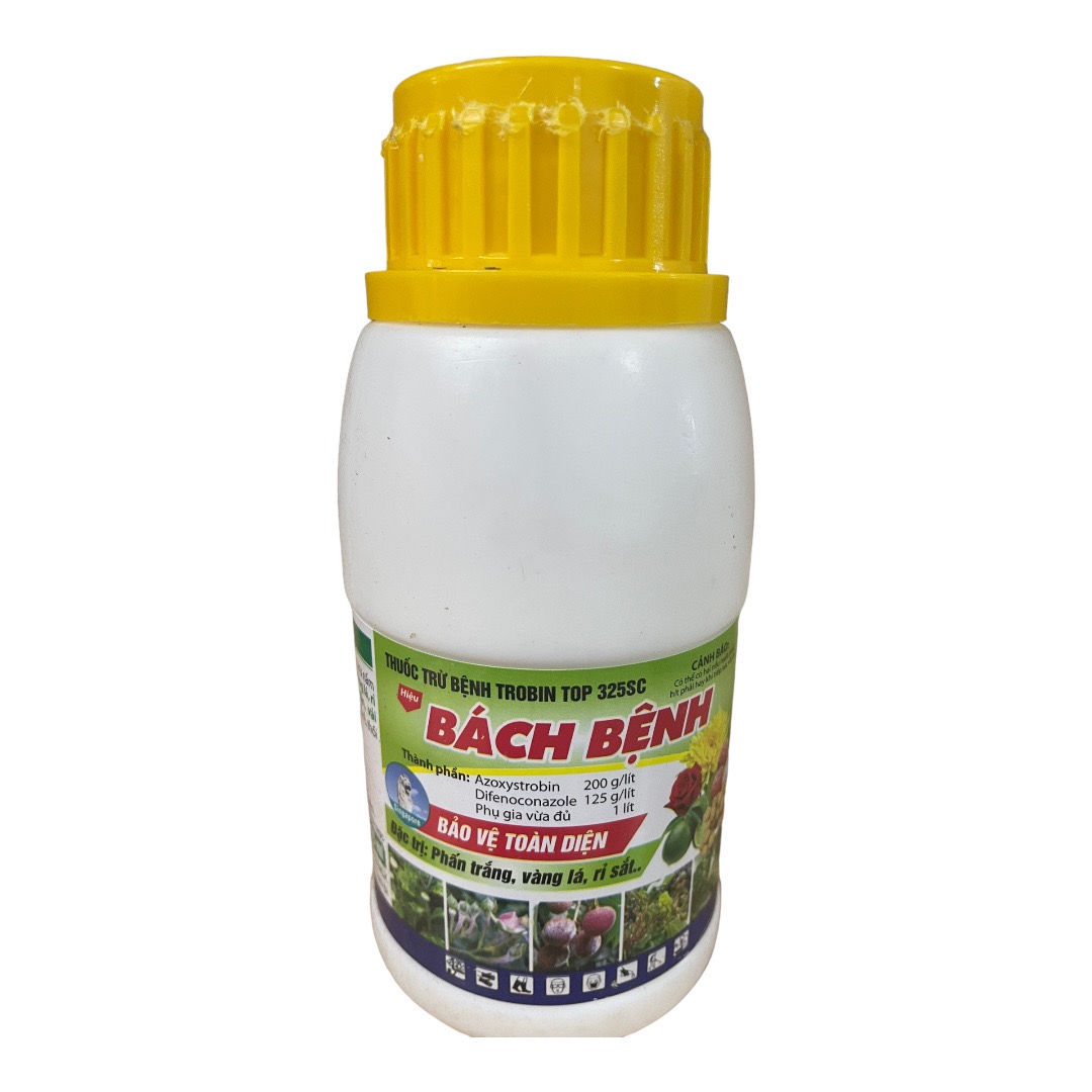  Thuốc Trừ Bệnh Cây Trồng Hiệu BÁCH BỆNH  240 ml: Trừ bệnh Phấn Trắng; Vàng Lá;  Đốm Lá; Cháy Bìa Lá hại cây Mai Vàng; Hoa Hồng; Sầu Riêng; Dưa; Hành 
