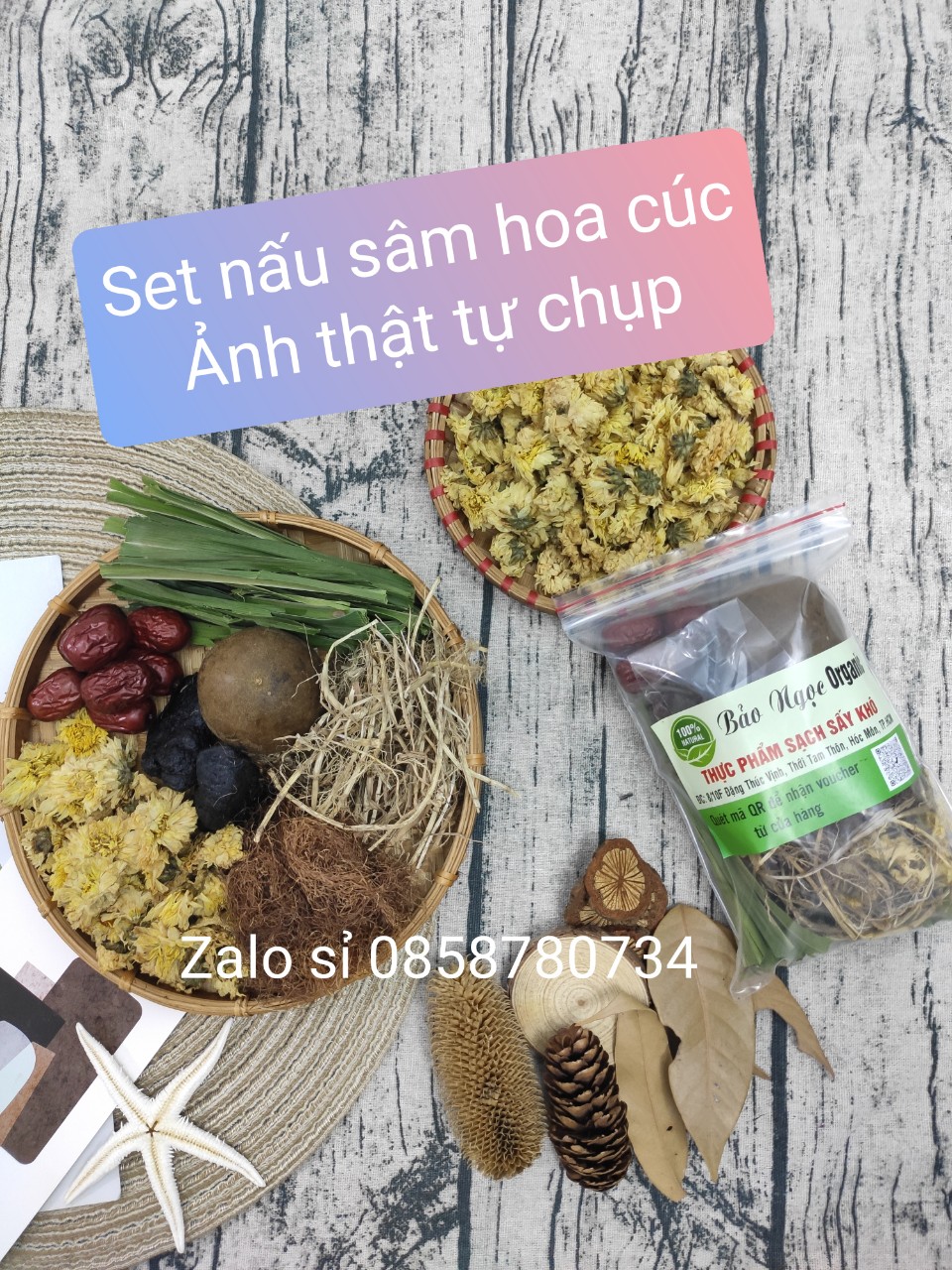 Sâm hoa cúc 7 vị giải nhiệt nấu 5L nước, giá đại lý
