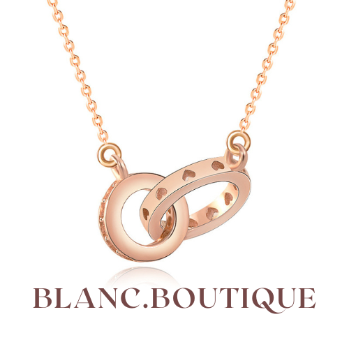Dây chuyền nữ Blanc Boutique mặt NHẪN ĐÔI TRÁI TIM đơn giản dễ thương