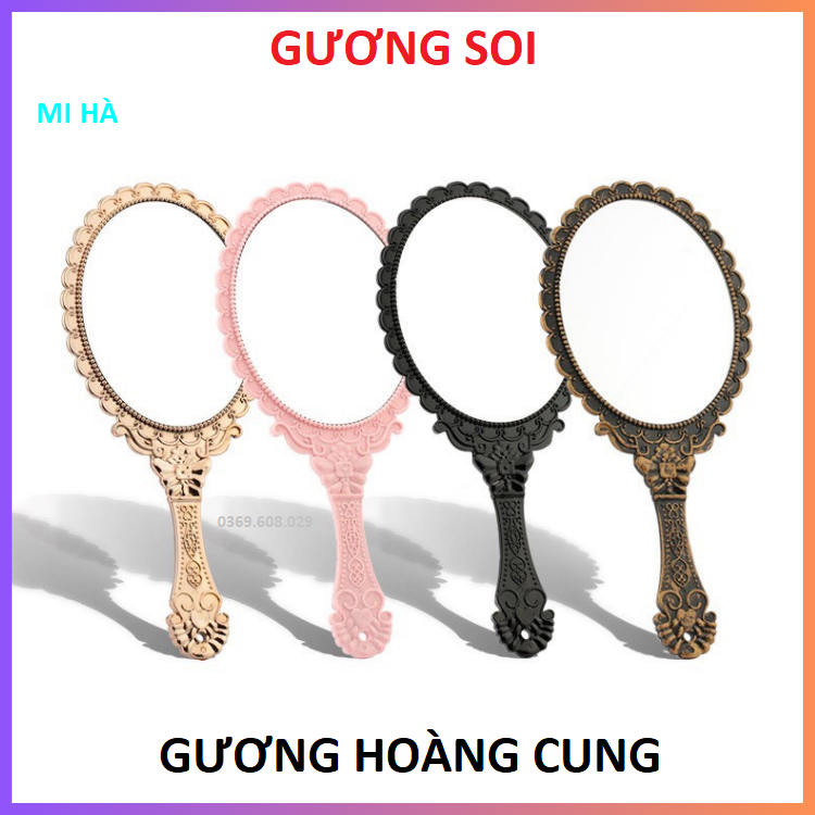 Gương Hoàng Cung Cầm Tay_Gương Công Chúa_ Kính Soi Mặt Siêu Cute_Kính Cầm Tay  Trang Điểm_ MI HÀ