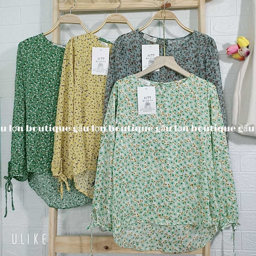 áo sơ mi hoa nhí vintage 4màu ảnh thật