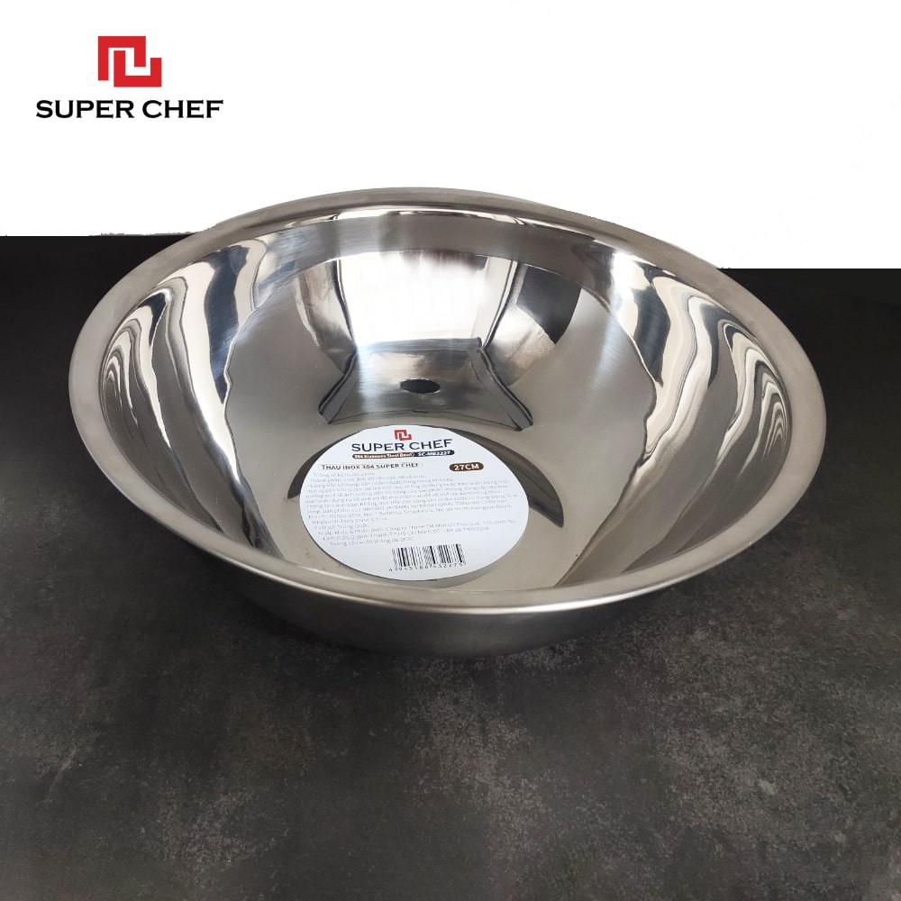 Thau inox 304 dày super chef cao cấp siêu bền tiện lợi sc_mb
