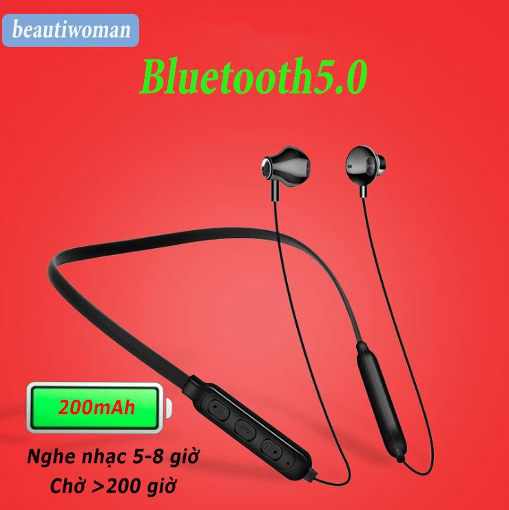 Tai nghe bluetooth 5.0 a10, thay thế cho tai nghe i7s…, tai nghe chống nước, tai nghe không dây siêu bass, có mic- beauti woman