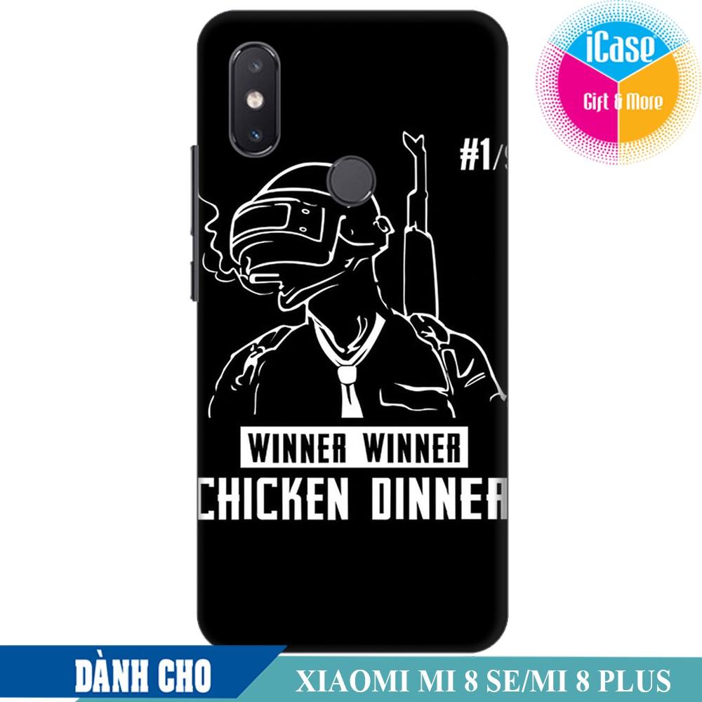 Ốp lưng nhựa dẻo dành cho Xiaomi Mi 8SE in hình Pubg Chicken Dinner
