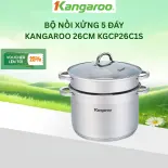 [Voucher 15%] Bộ nồi xửng 5 đáy Kangaroo 26cm KGCP26C1S