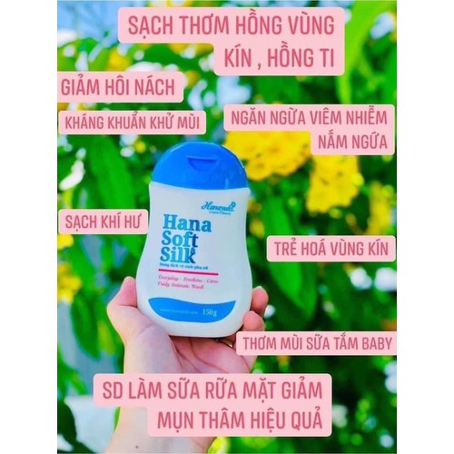 Dung dịch vệ sinh phụ nữ hana soft silk hana yuki