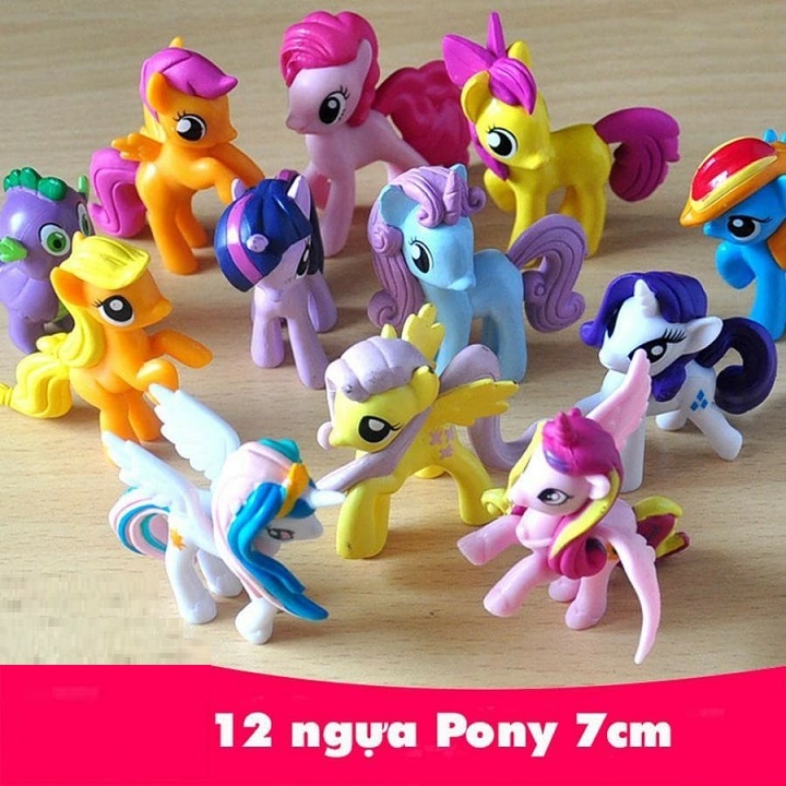 Bộ 12 con ngựa pony 7 cm - đồ chơi ngựa pony