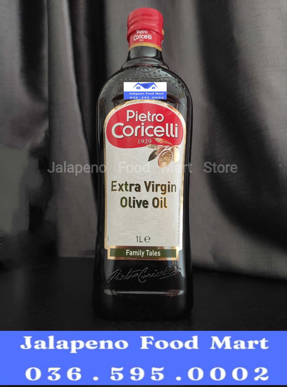 Dầu oliu extra virgin nguyên chất oliven oil hiệu pietro coricelli chai 1 lít