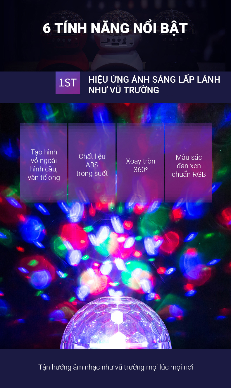 Loa bluetooth đèn LED 7 màu Cát Thái L-740 hiệu ứng ánh sáng lấp lánh