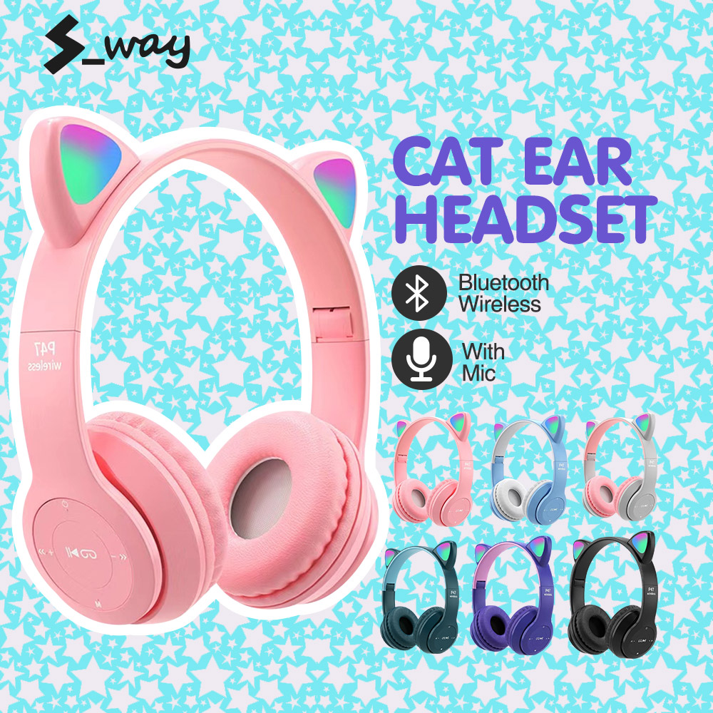 [HCM]Tai nghe mèo bluetooth . Headphone Tai Mèo Dễ Thương Có MicÂm Bass Mạnh Mẽ Và Dung Lượng Pin Khủng 400mAh  - BH 12 Tháng