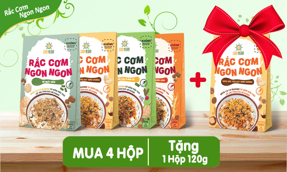 Rắc cơm ngon ngon Cindy vegan mua 4 tặng 1