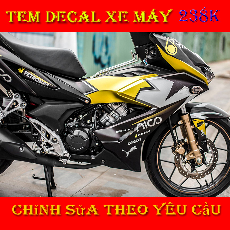 Tem Trùm Winner X Vàng Đen Petronas