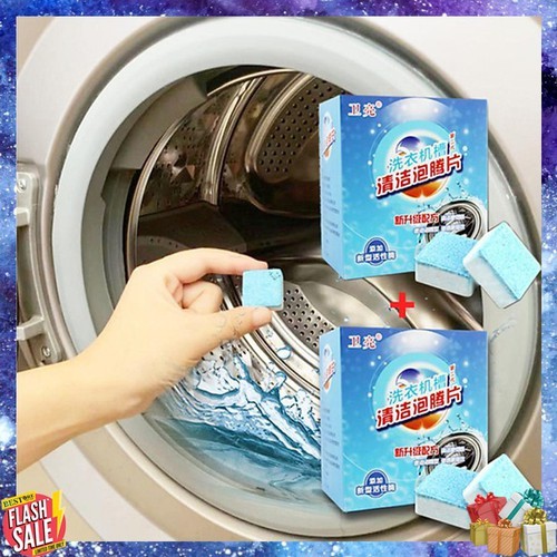 Combo 2 hộp 12 viên tẩy lồng máy giặt siêu sạch siêu rẻ - 2 lớp diệt khuẩn và chất hủy cặn bã