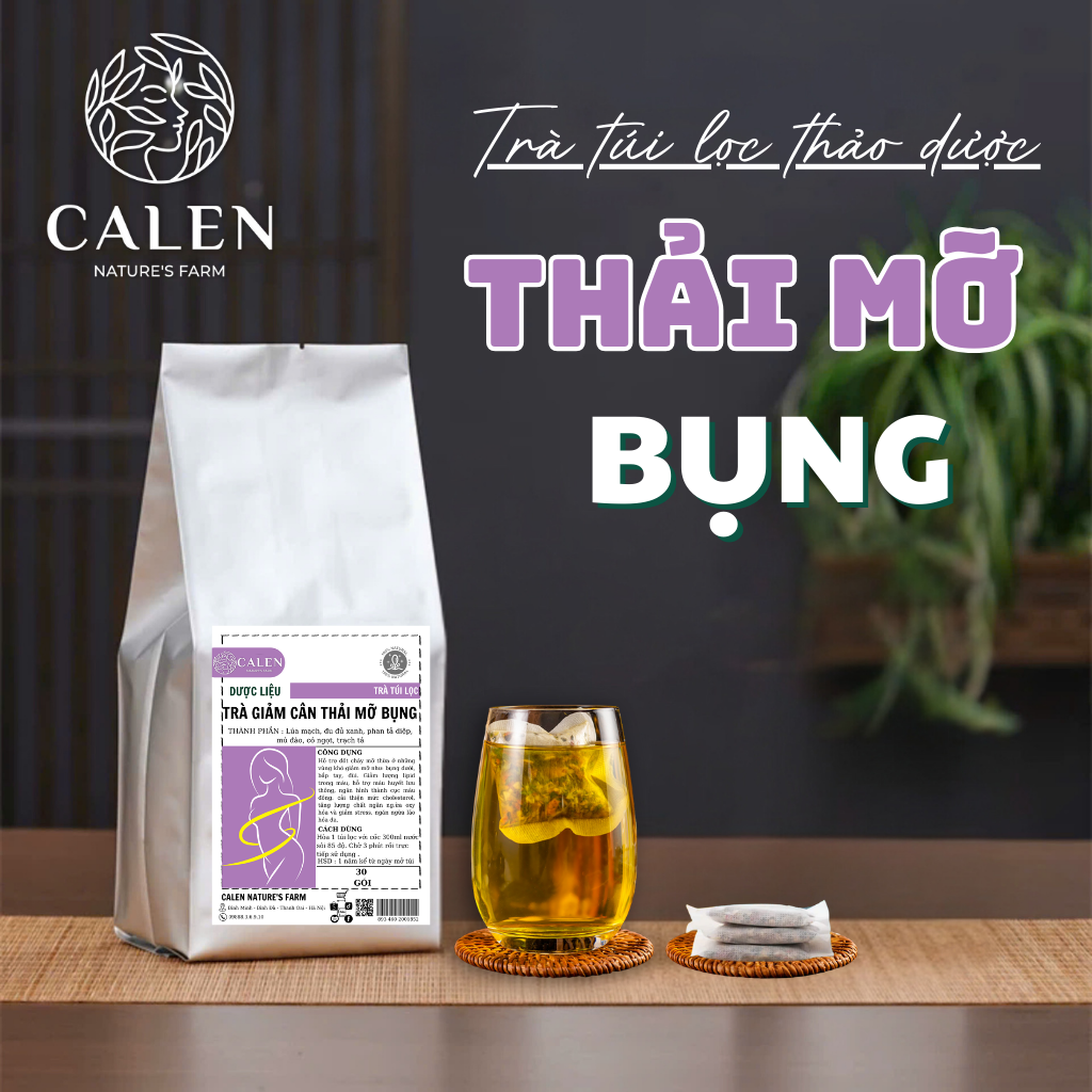 [Trà tiêu mỡ bụng nữ giới] Trà thải mỡ bụng Calen Nature's Farm đốt cháy mỡ bụng, lấy lại cơ bụng săn chắc sau 1 tháng