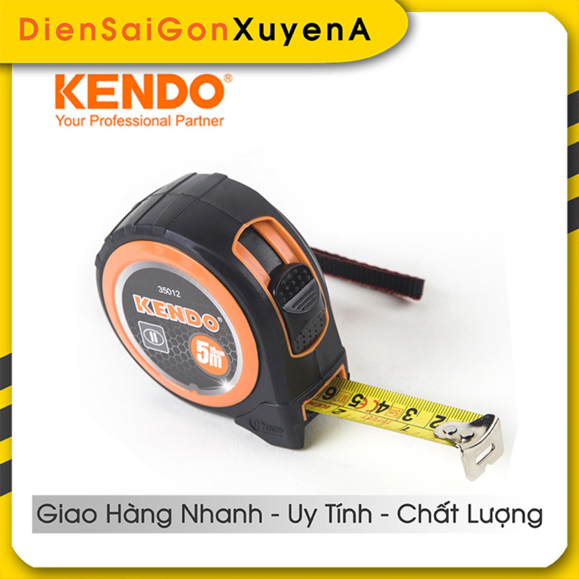 Thước mét - thước kéo cuộn 8 mét thép nền vàng steel measuring tape kendo 35118