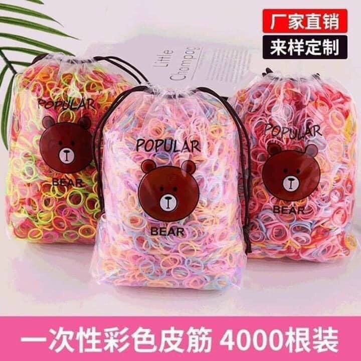 Túi dây chun cột tóc tầm 4000 sợi nhiều màu