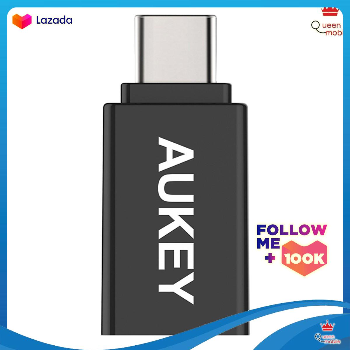 Bộ 2 đầu chuyển otg 3.0 từ usb ra usb type-c aukey cb-a1