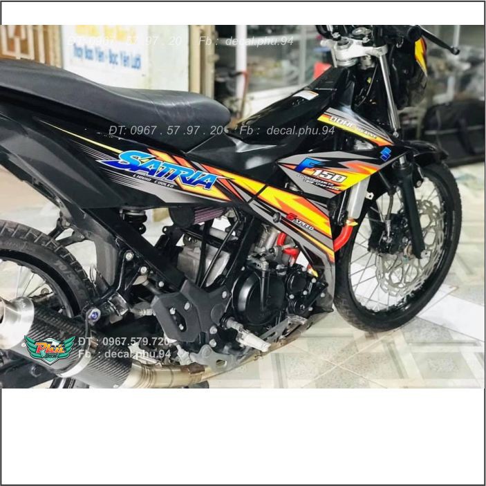 Tem rời Satria đen phối màu độc (B)