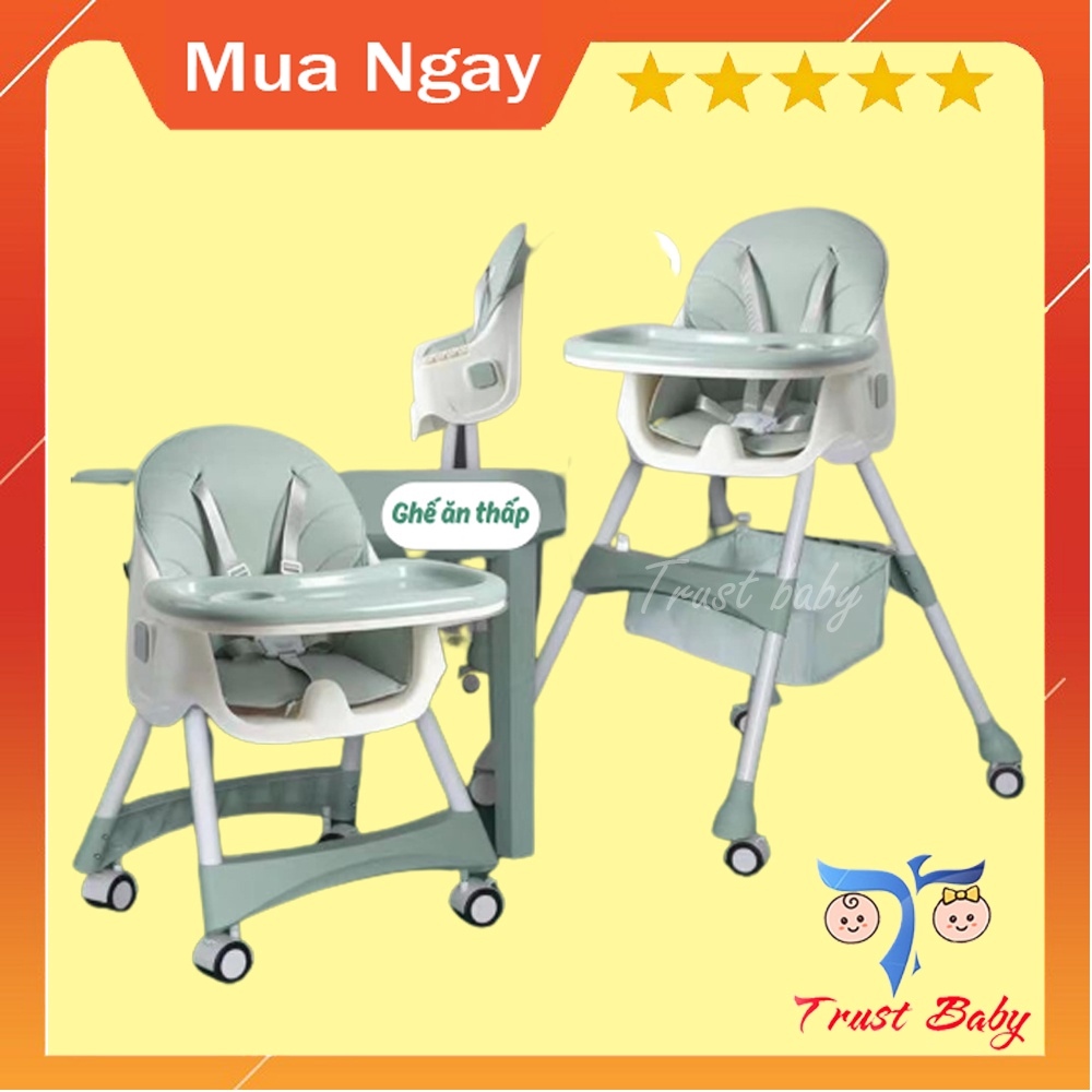Ghế Ăn Dặm Gấp Gọn Có Bánh Xe UMOO Điều Chỉnh Độ Cao 2 Cấp Độ UM-0491 - Hàng Chính Hãng BH 12 Tháng