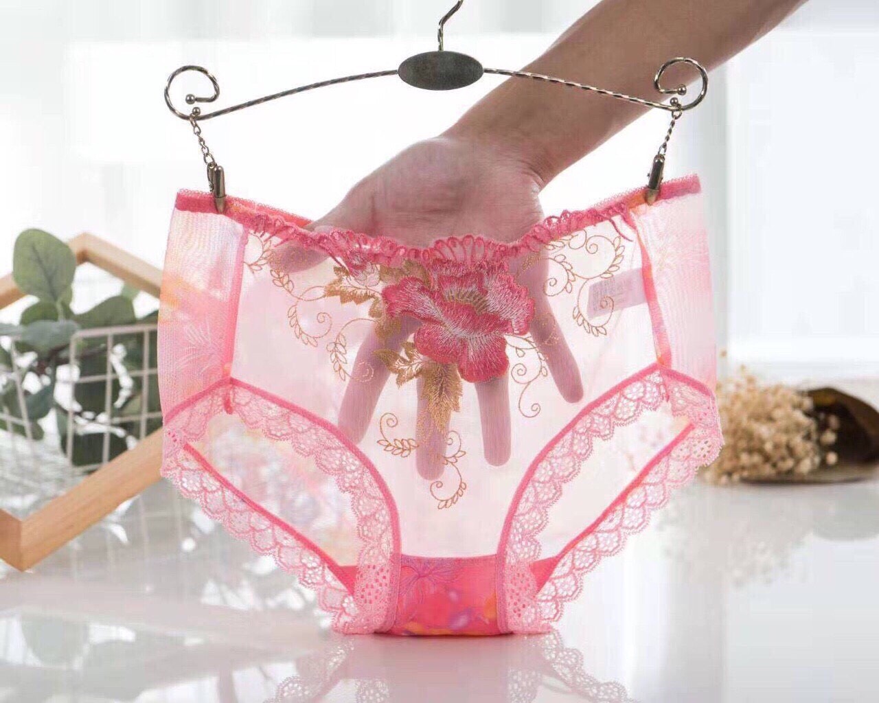 [Hoàn Tiền 15%] Set 5 quần lót nữ ren thêu hoa trong suốt cực kỳ quyến rũ