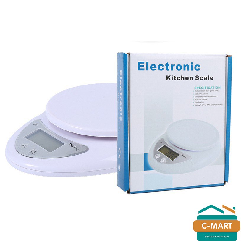 [KHUYẾN MÃI SỐC] Cân tiểu ly điện tử KITCHEN SCALE hàng cao cấp tối đa 5kg, kèm 2 viên pin AAA