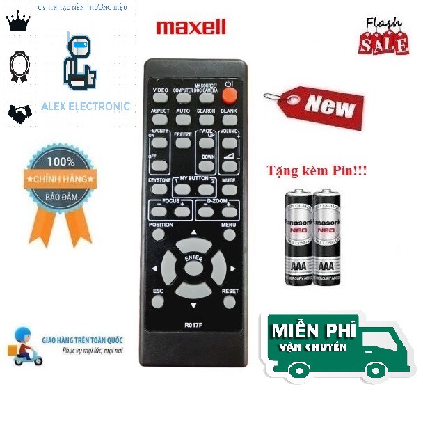 Remote Điều khiển máy chiếu Maxell- Hàng chính hãng mới 100% Tặng kèm Pin-Điện tử ALEX