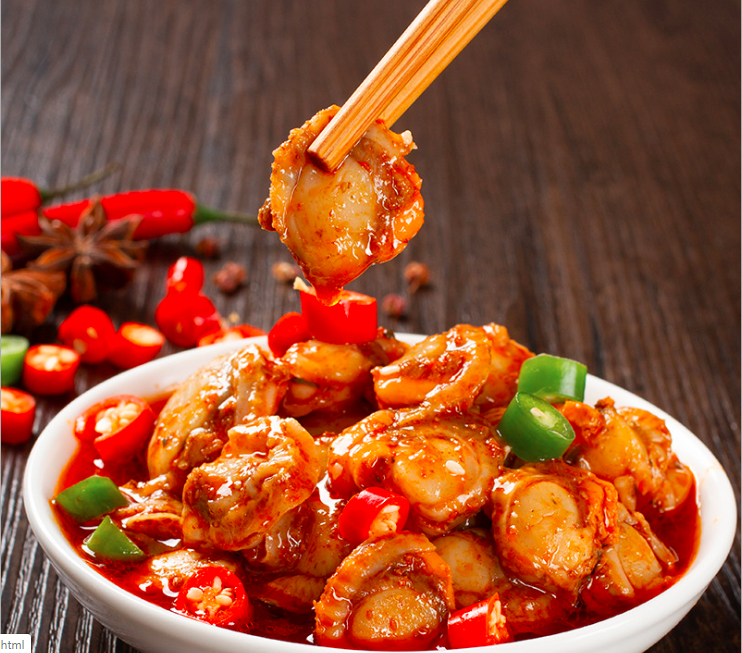 Sò điệp sốt cay tứ xuyên - đóng hộp sẵn - đồ ăn vặt ăn liền nội địa trung hot tiktok